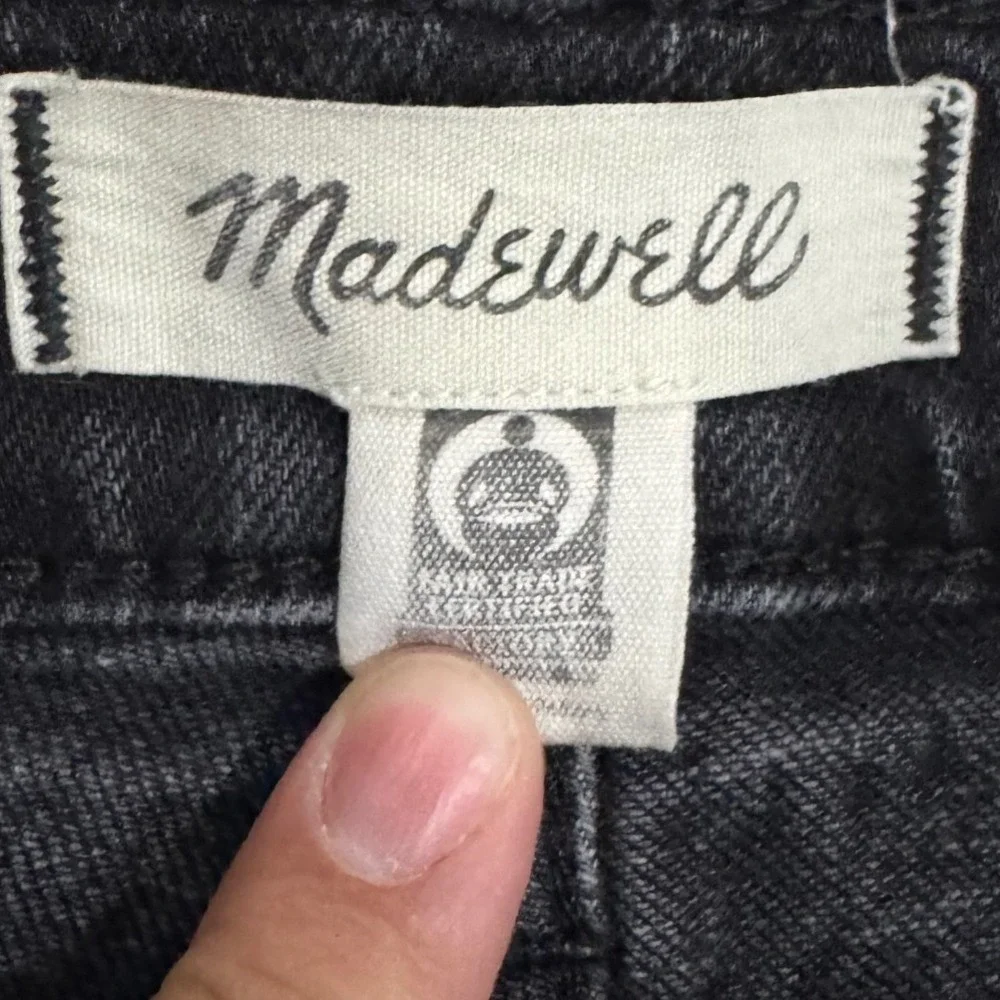 Madewell Mid Rise Perfect Vintage Jeans Womens 27 Black Wash Straight Leg - Picture 3 of 7